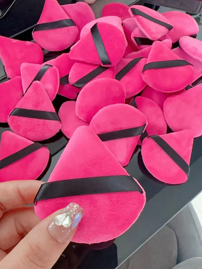 50Pcs Mixing colors randomly Triangle Powder Puff For Loose Powder Liquid Cosmetic Soft Plush Powder Puff Makeup Foundation Puff