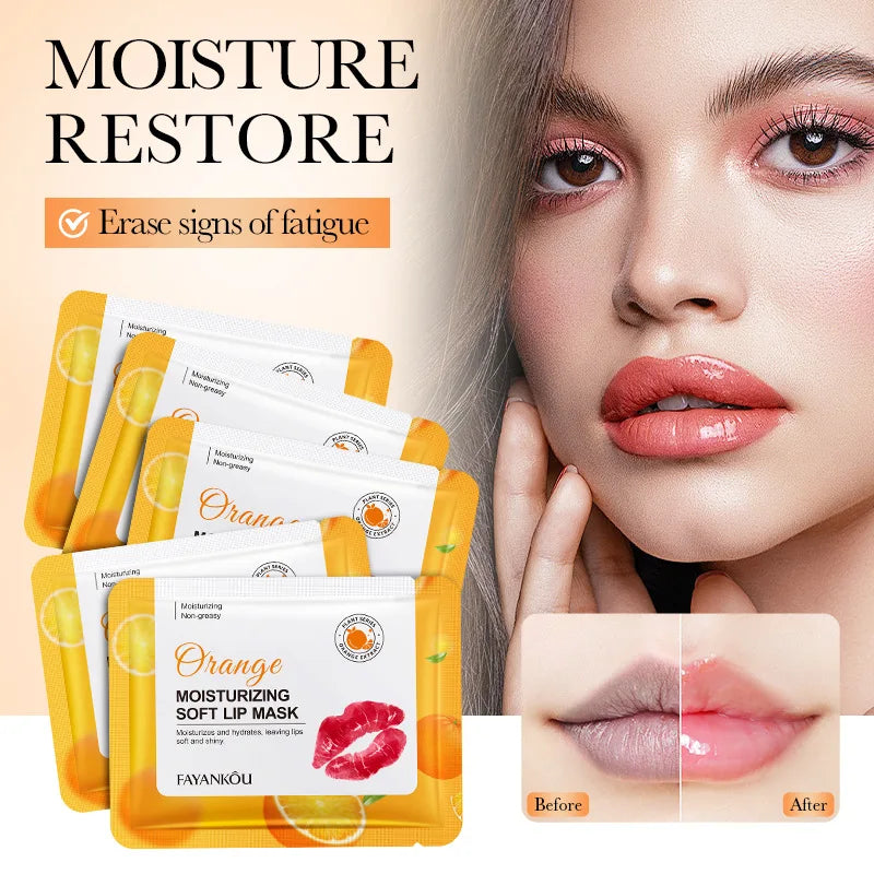 5/10/20pcs Fruit Crystal Collagen Lip Mask Hydrating Lips Moisturizer Plump Cherry Strawberry Lip Patches Lips Plumper Skin Care