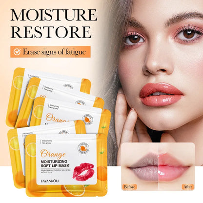 5/10/20pcs Fruit Crystal Collagen Lip Mask Hydrating Lips Moisturizer Plump Cherry Strawberry Lip Patches Lips Plumper Skin Care