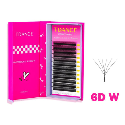 TDANCE W Shape Lash Soft Handmade 3d 4d 5d 6d 8d Premade Volume Fan C D 0.07MM Eyelashes Extension