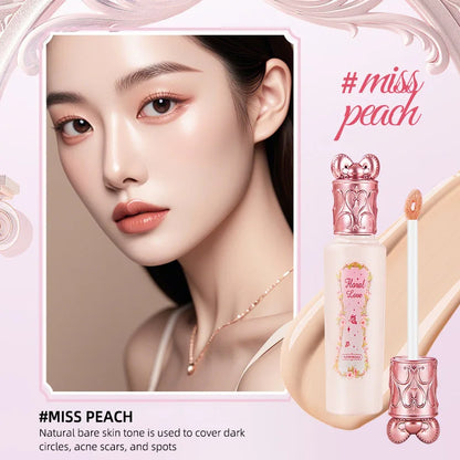 Hua Yin Ji Brightening Concealer, a fair-skinned girl's tender pink look, natural nude makeup, and a natural look,flowers