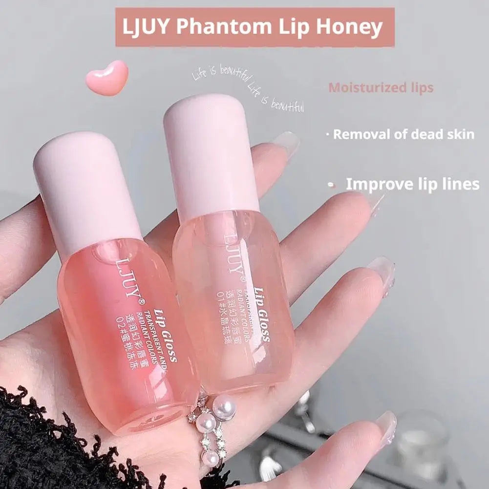 Moisturizing Lip Oil - Hydrating Transparent Jelly Lip Balm