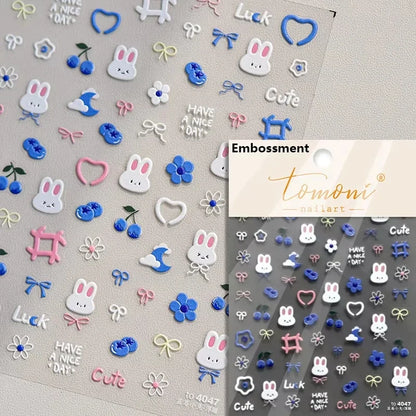 1pcs 5D Japanese Kawaii Bear Nail Art Stickers Brown Cartoon Animals Self-Adhesive Nail Decoration Decals DIY Slider Accessories