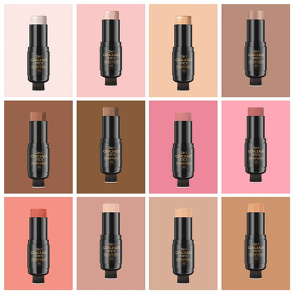 Double-head Face Bronzer Contour Stick Cream Makeup Light Dark Shadow Lasting Concealer Facial Brighten Contouring With Brush