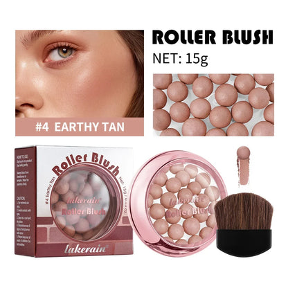 Lakerain ROLLER BLUSH Ball Blush Spherical Blush Pink Pearl Blush Delicate Brightening Female Exquisite Cosmetics