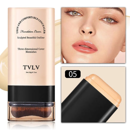TVLV eraser foundation make-up stick 20g,with brush to brighten skin liquid foundation,non-marking,long-lasting makeup concealer