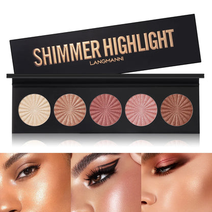 Highlighting and Contouring Palette 5 Colours All-in-One Makeup Palette Stereoscopic Natural Highlighting Makeup Palette