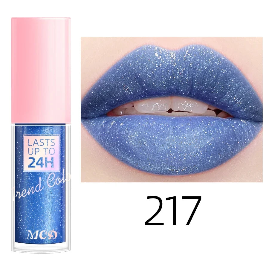 18 Colors Glitter 1pcs Lip Glaze Long Lasting Lip Gloss Waterproof Liquid Lipstick Makeup Lip Oil Lip Tint Moisturizing Lip Balm