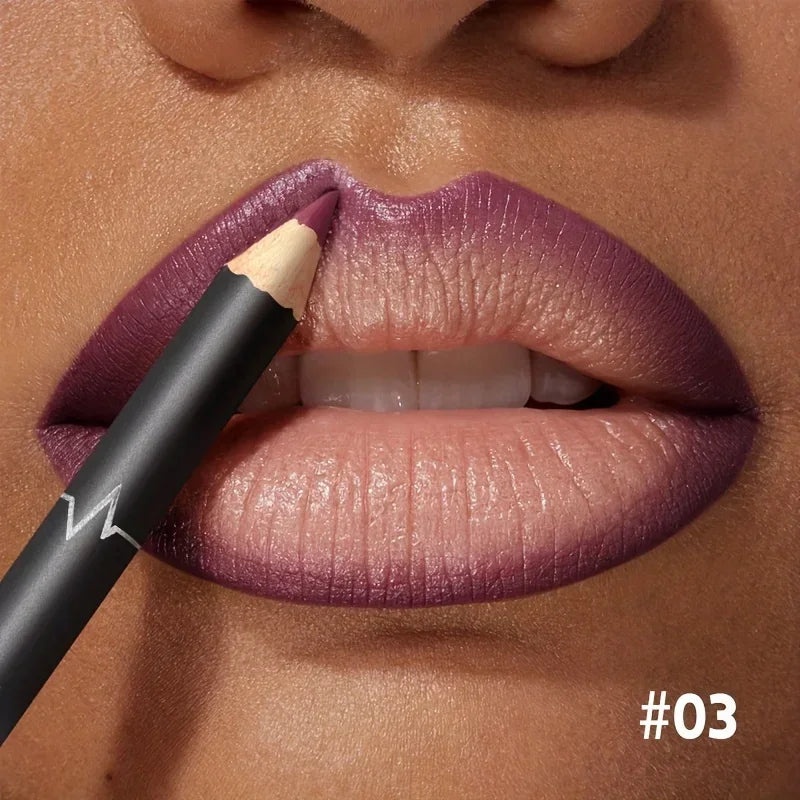 Waterproof Long Lasting Matte Lipliner Pencil Red Contour Tint Lipstick Non Stick Cup Moisturising Lip Makeup 12 Colors