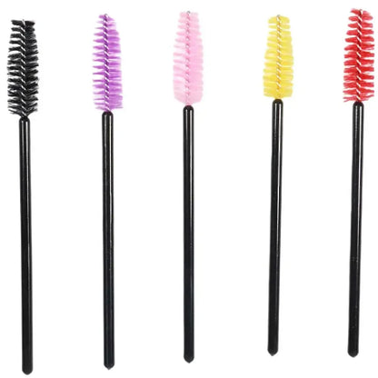 50Pcs Makeup Eyelash Brushes Disposable Crystal Eyebrow brush Diamond Handle Mascara Wand Applicator Lashes Extension Tools
