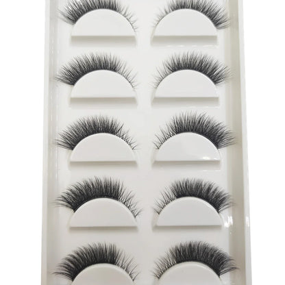 Transparent 3D Mink Eyelashes, Natural Clear False Eye Lashes, Soft Invisible Eyelash, Wispy Makeup Faux Cils, H13 X08, 5 Pairs