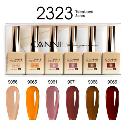 6pcs*9ml CANNI HEMA FREE Nail Gel Polish Set Gorgeous Color Semi Permanent Pigmented Painting Gel Soak off UV LED Gel Nails Kit