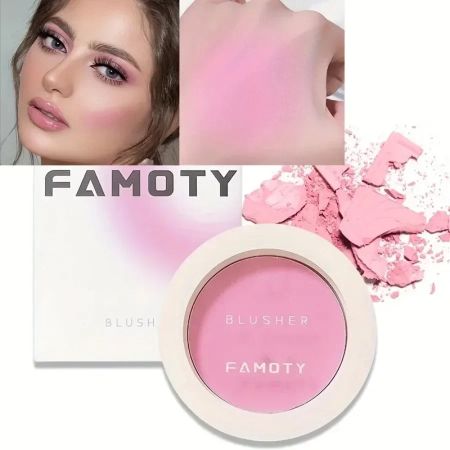 2024 Monochrome Face Blush Palette Longlasting Waterproof Pressed Powder Matte Blush for Contouring Cheeks Travel Cosmetics