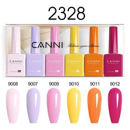 6pcs*9ml CANNI HEMA FREE Nail Gel Polish Set Gorgeous Color Semi Permanent Pigmented Painting Gel Soak off UV LED Gel Nails Kit