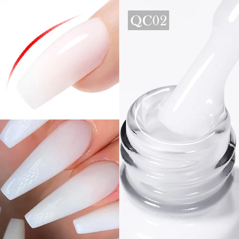 BORN PRETTY Milky White Jelly Nude Gel Nail Polish 10ml White Translucent Soak Off Gel Vernis Semi Permanent Need UV Light Cure