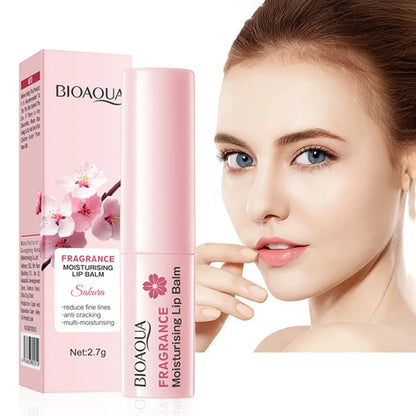 1/2/3pcs BIOAQUA Sakura Lipstick Cherry Blossom Moisturizing Lip Balm Nourishing Brightening Hydrating Lips Skin Care