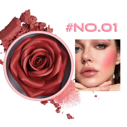 3D Petal Rose Makeup Blush 4 colors Gift Highlighter Rare Beauty Blush Rubor Forma Rosa Real Rose Flower Blush Shimmer Makeup