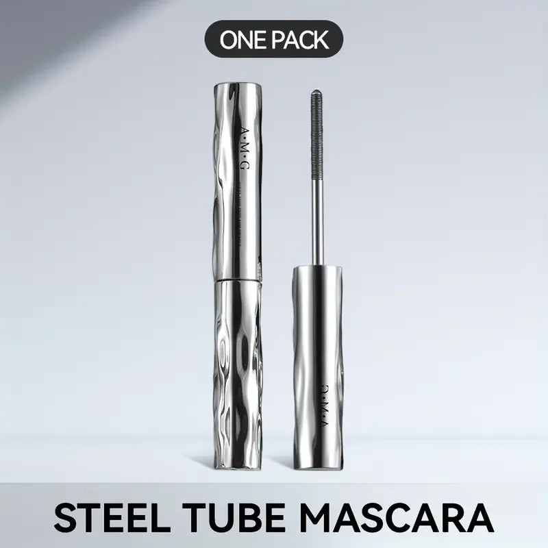 Steel Tube Mascara-Special Spiral Brush,Waterproof LongLasting Silk Fiber Mascara,keep Each Eyelash Curled for aLong Time Makeup