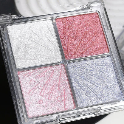 4 Color Face Highlighter Palette Illuminator Palette Natural Glow Waterproof Glitter Shimmer Baked Powder Highlighter Makeup