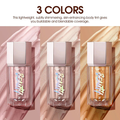 3 Colors Face Brightening Cream, Glitter Highly Saturated Liquid Highlighter, Bright Color Face Contour Makeup Highlighting