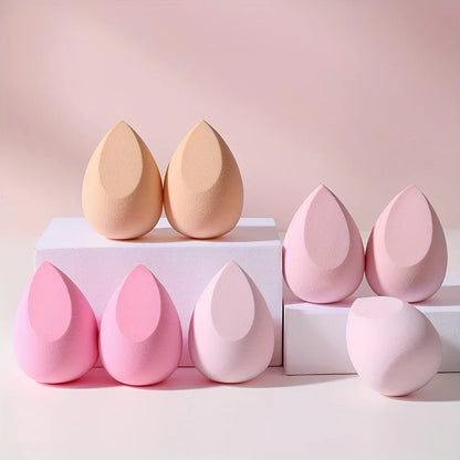 8Pcs Pink Makeup Sponges - Hydrophilic Latex-Free Blenders for Foundation/Powder/Cream | Beginner-Friendly Pro Airbrush Finish
