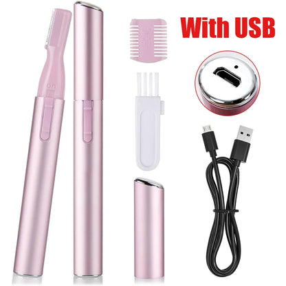 Portable Electric Eyebrow Trimmer Shaver Hair Remover Facial Shaver Pencil Hair Remover for Facial Neck Blur Lips Body Arms Legs