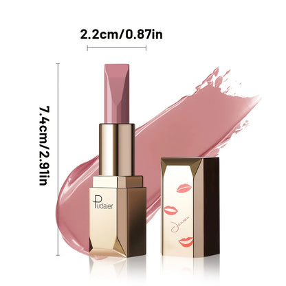 Matte velvet matte lipstick - smooth and light. High pigment, long-term wear, non-drying formula. Long-lasting stain resistance,