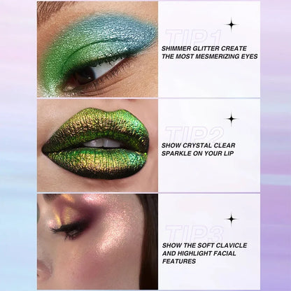 Chameleon EyeshadowsDiamond Glitter Liquid Eyeshadow StickHighly Pigmented Metallic Shimmering Long Lasting Shine All Makeup