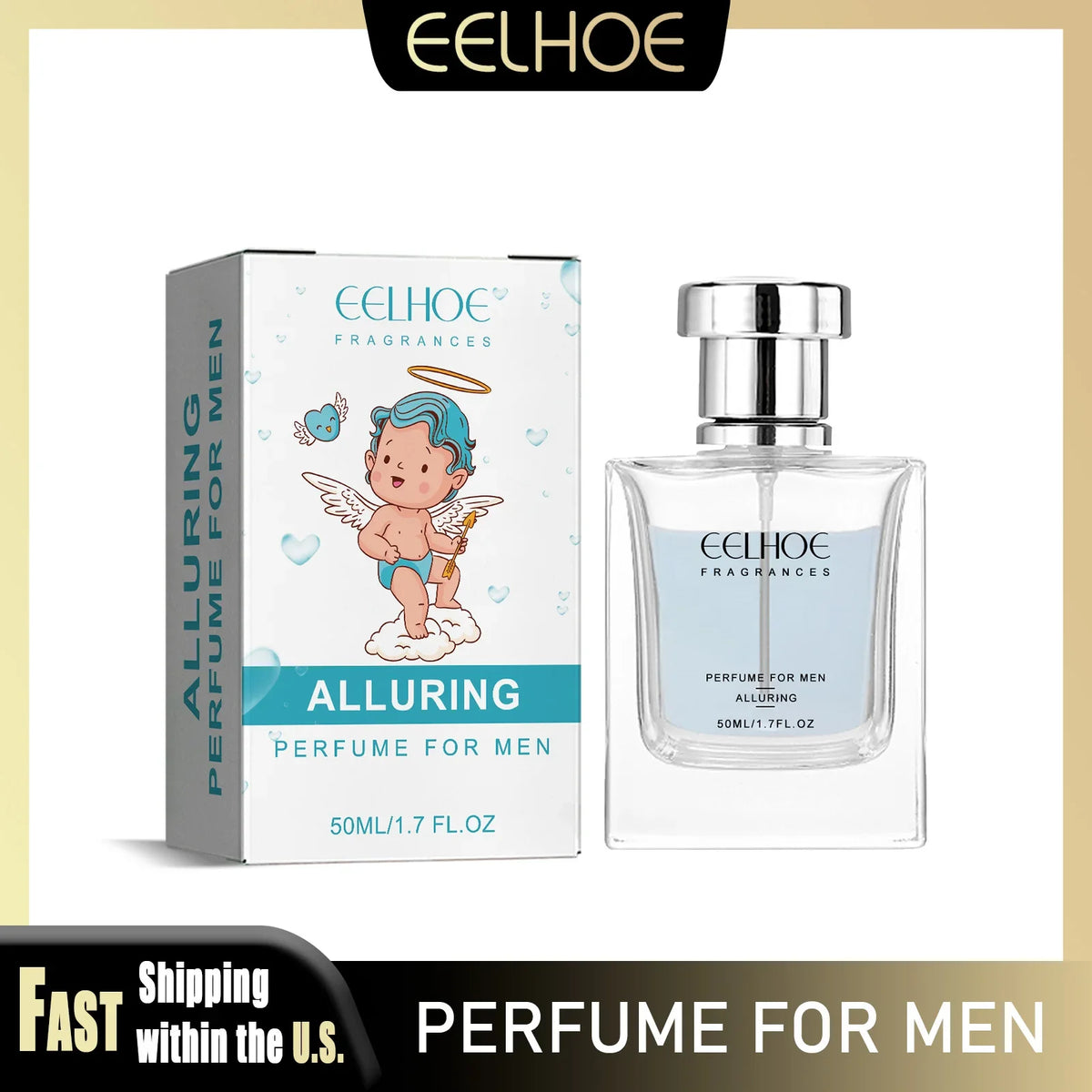 EELHOE 50ml Cupid Men's Pheromone Hypnosis Long Lasting Perfume Rich Fragrance Of Man To Attract Women Pure Smell Body Spray
