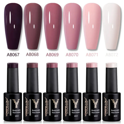 YOKEFELLOW 2022 New Color 10ML Nail Gel Polish Semi Permanent Gel Varnish Base Top Coat 122 Soak Off Colors Organic Nail Varnish