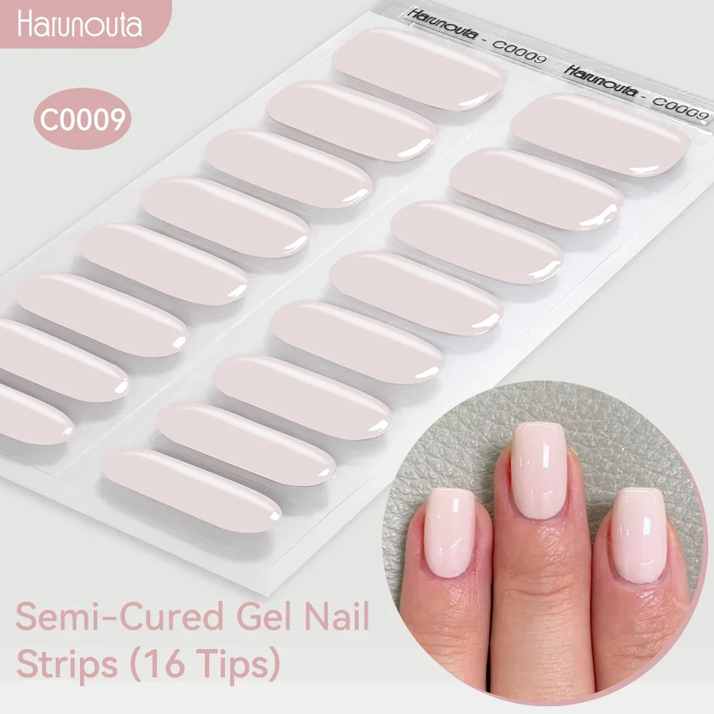 Gradient Auroras Semi Cured Gel Nail Strips Sparkly Shinning DIY Gel Polish Stickers for Nails Works with UV/LED Nail Lamps