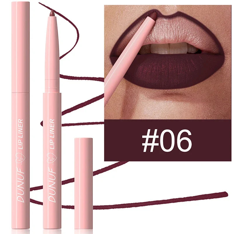 Velvet Matte Lip Liners Pencil Lipstick Makeup Soft Nude Red Brown Tint Lip Stain Waterproof Plumping Lip Outline Contour Makeup