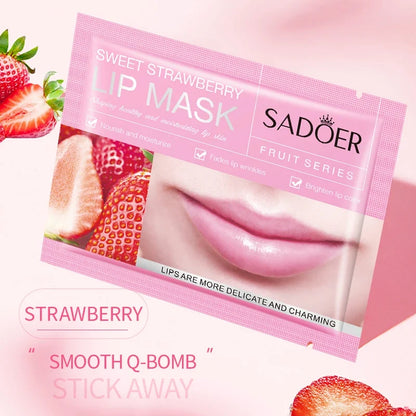 Collagen Lip Mask Strawberry Lip Sleeping Mask Moisturizing Hydrating Lip Balm Nourishing Lip Patches Lip Skin Care Products