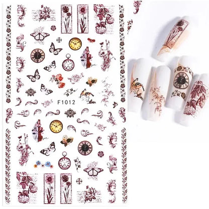 Cherry Blossom 3D Nail Stickers White Flower Petals Nail Art Decals Elegant Wedding Design Spring Sakura Manicure Slider Decor