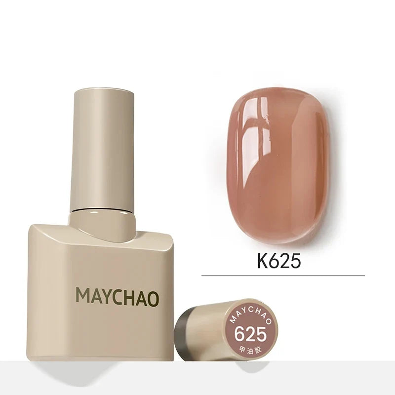 MAYCHAO 12ml Jelly Gel Nail Polish Semi Permanent Top Coat Soak Off UV LED Gel Art Nail Varnish Manicure Long Lasting Nail Gel