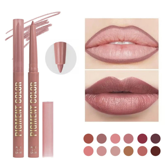1PC 2-in-1 Lip Liner&Lip Gloss Pen-Matte Colors&Waterproof Long-Lasting ,Velvety Pencil for Plump Lip Outline, Easy Application