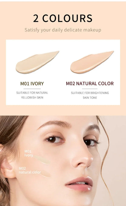 QIC Small Milk Bottle Liquid Foundation Concealer Moisturizing Clear Waterproof Natural Brightening Makeup for Face