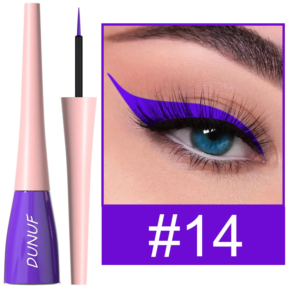 Matte Dark Green Liquid Eyeliner Pencil Waterproof Makeup Colorful Liquid Eye Liner Ultra-thin Long-Lasting Quick-Dry Eye Liner