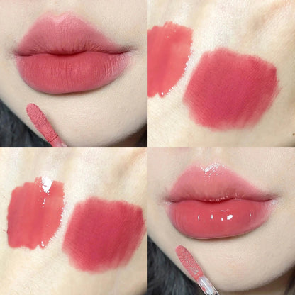 CACE Double Head Lip Gloss Sexy Red Lip Makeup Lip Mud Mirror Water Gloss Lip Glaze Matte Lipstick Waterproof Korean Cosmetics