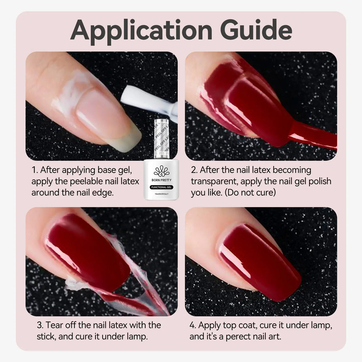 BORN PRETTY 15ml Peel Off Nail Latex Tape Gel Nail Polish Anti-freezing Quick Dry No Need for Curing Nails Finger Protector Tool