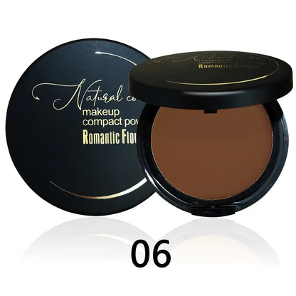 Wheat Bronzing Powder Dark Skin Matte Finish Sweatproof Oil Control Foundation Concealer Contour Palette with Powder Puff Mirror