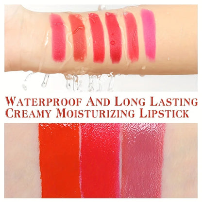 12 Colors Creamy Moisturizing Lipstick, Long Lasting Lipstick Leaning Tower Women and Schoolgirl Makeup Beginners Lip Makeup