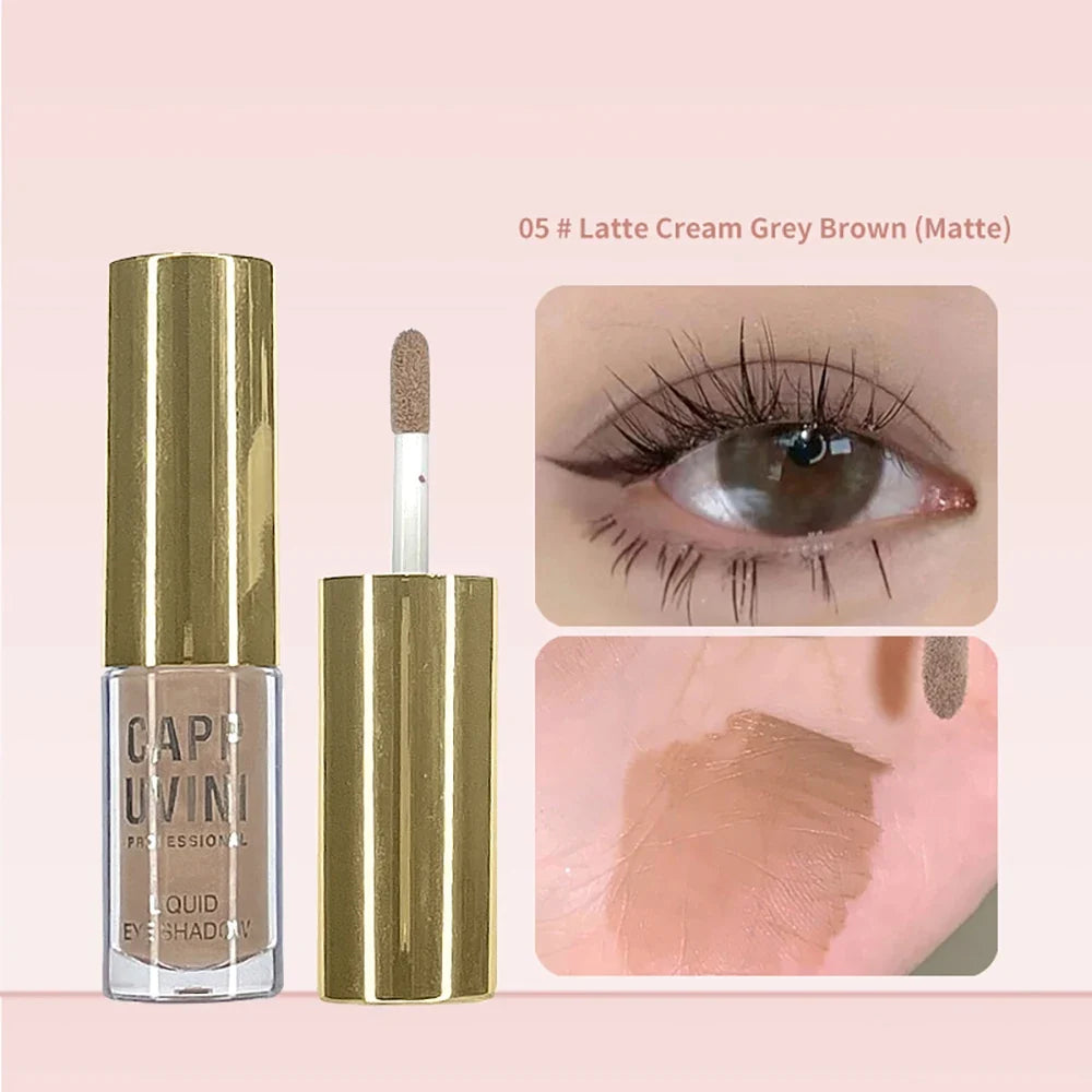 Cappuvini Liquid Eyeshadow Matte Pearlescent Fine Sparkling Long-Lasting Makeup Eye Shadow Highlighter