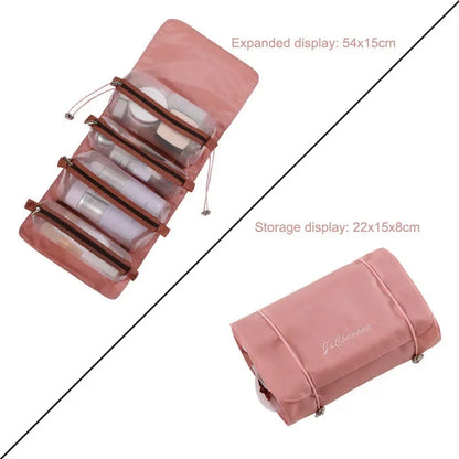 Large Capacity Cosmetic Bag Cosmetic Storage Bag PU Leather Portable Travel Toiletry Bag Women Cosmetic Bag Toiletries Organizer