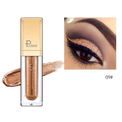 New Make Up Liquid Eyeshadow Waterproof Glitter Pigments Purple Gold Metalic Women Beauty Gel Eye Shadow Cream 18 Colors Makeup
