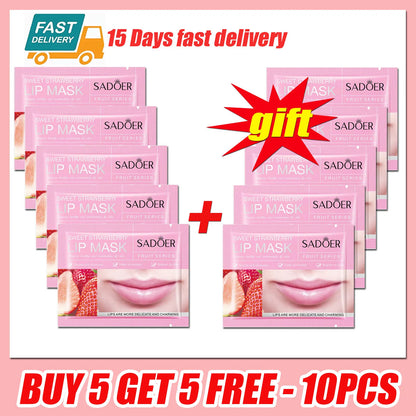 Collagen Lip Mask Strawberry Lip Sleeping Mask Moisturizing Hydrating Lip Balm Nourishing Lip Patches Lip Skin Care Products