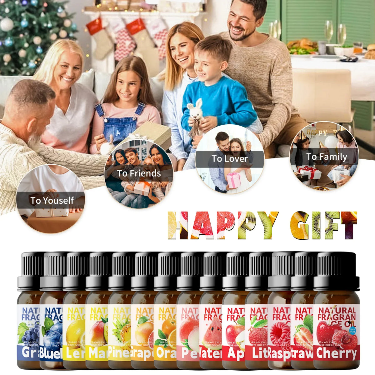 27 Type Fruit Essential Oils Fruit Perfumes Fragrance Oil for Diffuser Candles Making -Strawberry Lemon Peach Banana Mango