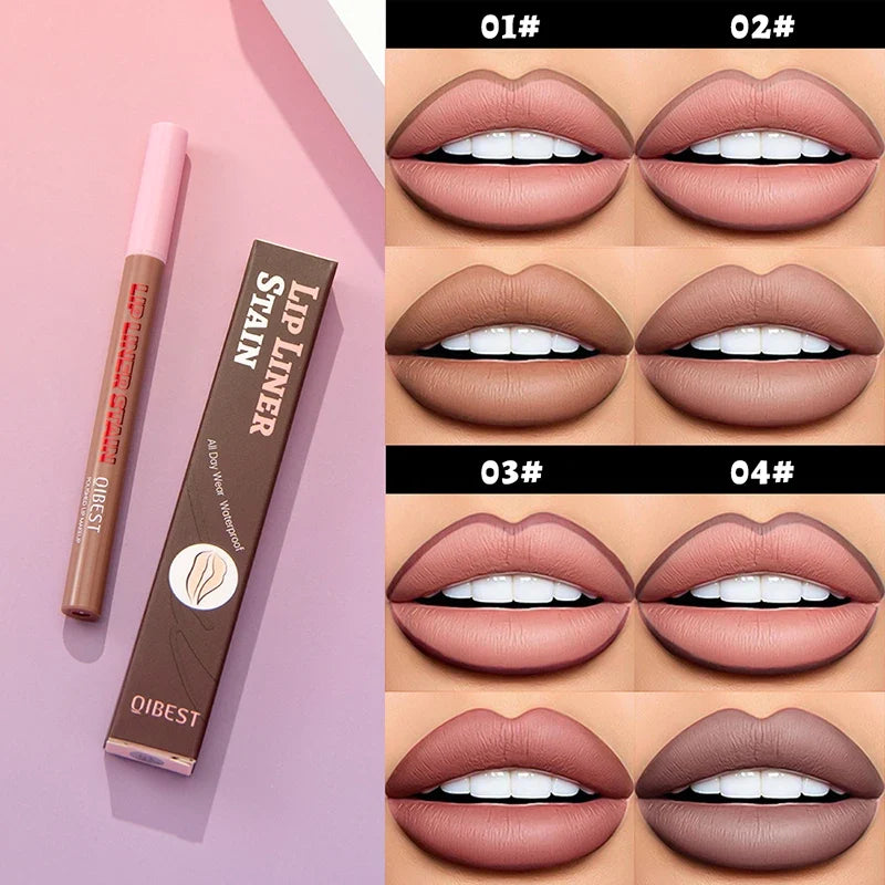 2-in-1 matte lip liner smooth application waterproof anti smudge natural makeup effect