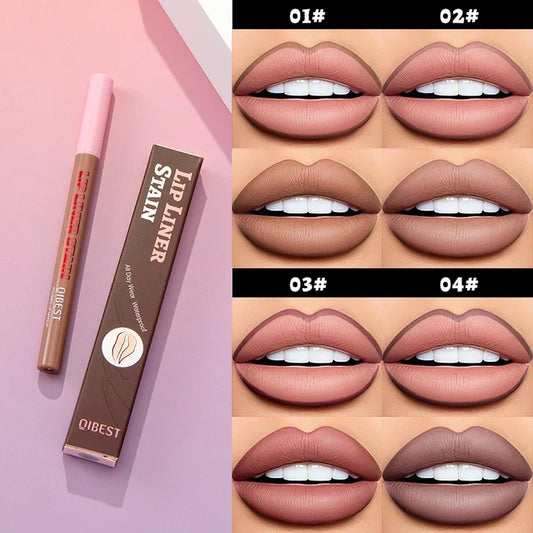 2-in-1 matte lip liner smooth application waterproof anti smudge natural makeup effect