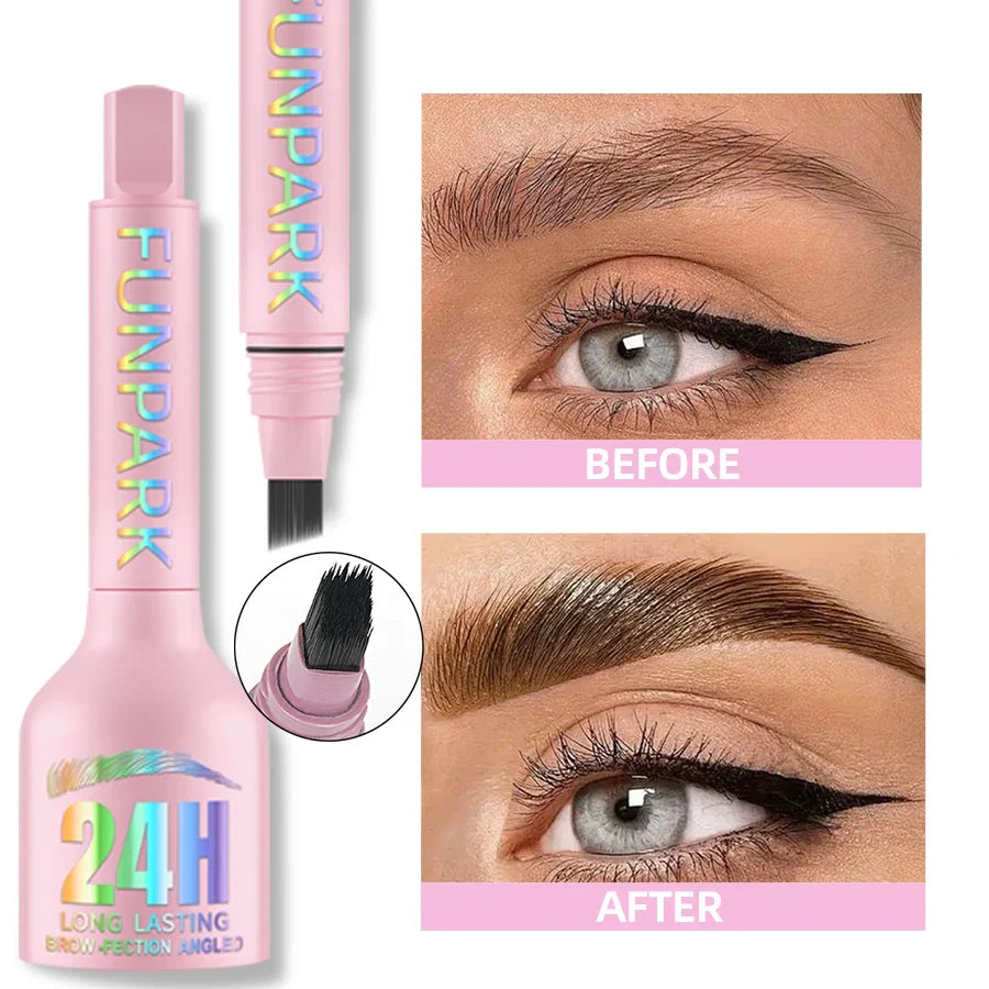 3D Dye Eyebrow Pencil Hairling Anti-smudge Waterproof 3 Colors Black Brown Brush Natural Wild Eyebrow Enhancers Cream Makeup
